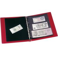 Banknotenalbum mit VARIO F-Ringbinder und Kassette, inkl. 10 Hllen, rot