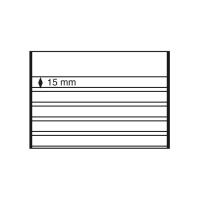 Einsteckkarten Standard Hart-PVC 210x148 mm, 5 klare Streifen mit Deckblatt, schwarzer Karton, 50er-Pack