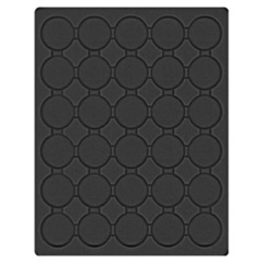 Velourseinlage, schwarz, mit 30 runden Vertiefungen fr Mnzkapseln mit Auen- 39,5 mm