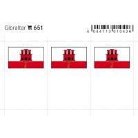 Flaggensticker, Gibraltar 6er-Packung 