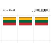 Flaggensticker, Litauen 6er-Packung 