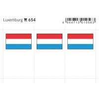 Flaggensticker, Luxemburg 6er-Packung 