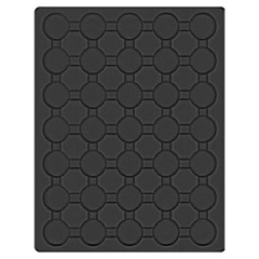 Velourseinlage, schwarz, mit 35 runden Vertiefungen fr Mnzkapseln mit Auen- 32 mm