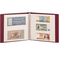 Banknotenalbum REGULAR mit 20 Klarsichthllen und Schutzkassette, weinrot