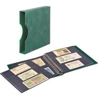 Banknotenalbum REGULAR mit 20 Klarsichthllen und Schutzkassette, grn