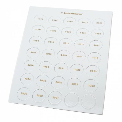 Jahreszahlen-Chips 1999 - 2031 aus Karton