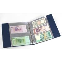 KOBRA-Banknotenalbum mit 20 glasklaren, geteilten Folienhllen, 210 x 230 mm, blau