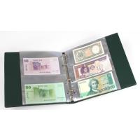 KOBRA-Banknotenalbum mit 20 glasklaren, geteilten Folienhllen, 210 x 230 mm, grn