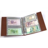 KOBRA-Banknotenalbum mit 20 glasklaren, geteilten Folienhllen, 210 x 230 mm, hellbraun