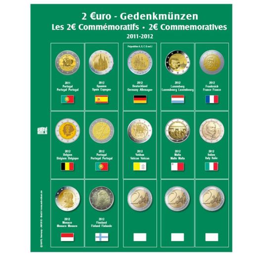 Premium Mnzblatt 2 Euro der Jahre 2011 -2012 Blatt 9