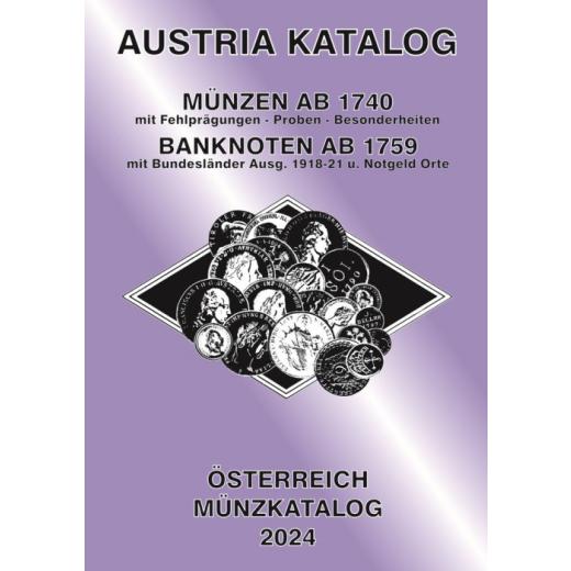ANK Österreich Münzkatalog 2024 - NEU !!! Münzen schon ab 1740, Banknoten ab 1759 - sofort lieferbar!