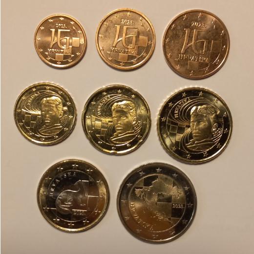 2023 Kroatien offizieller Euro-Kursmünzensatz KMS Croatia lose - 1 Cent bis 2 Euro