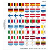 Perforiertes farbiges Flaggenblatt, Flaggen der Euro-Lnder