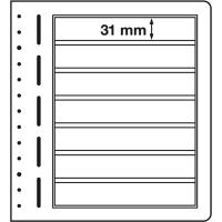 LEUCHTTURM LB 7 Blankobltter, 7er Einteilung, 190x 31 mm, Packung mit 10 Bltter