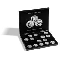 Münzkassette für 20 Silbermünzen China Panda in Original-Kapseln, schwarz