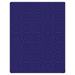 Velourseinlage, dunkelblau, mit 35 runden Vertiefungen fr Mnzen mit  32,5 mm