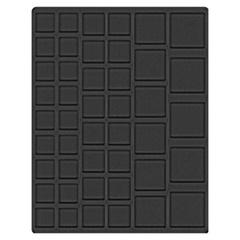Velourseinlage, schwarz, mit 45 rechteckigen Fchern fr Mnzen/Mnzkapseln bis  24, 28, 39 und 44 mm