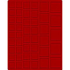 Velourseinlage, hellrot, mit 45 quadratischen Fchern fr Mnzen/Mnzkapseln bis  24, 28, 39 und 44 mm