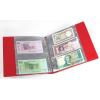 KOBRA-Banknotenalbum mit 20 glasklaren, geteilten Folienhllen, 210 x 230 mm, rot